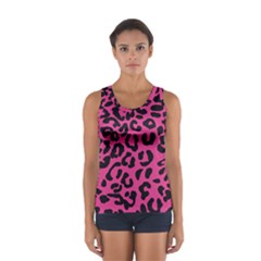 Leopard Print Jaguar Dots Pink Neon Sport Tank Top  by ConteMonfrey