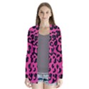 Leopard Print Jaguar dots pink neon Drape Collar Cardigan View1