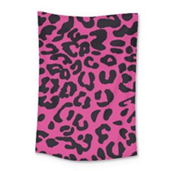 Leopard Print Jaguar Dots Pink Neon Small Tapestry by ConteMonfrey