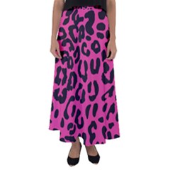 Leopard Print Jaguar Dots Pink Neon Flared Maxi Skirt by ConteMonfrey