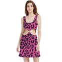 Leopard Print Jaguar dots pink neon Velvet Cutout Dress View1