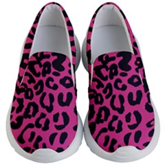 Leopard Print Jaguar Dots Pink Neon Kids Lightweight Slip Ons by ConteMonfrey