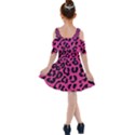 Leopard Print Jaguar dots pink neon Kids  Shoulder Cutout Chiffon Dress View2