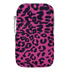 Leopard Print Jaguar Dots Pink Neon Waist Pouch (small) by ConteMonfrey