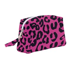 Leopard Print Jaguar Dots Pink Neon Wristlet Pouch Bag (medium) by ConteMonfrey