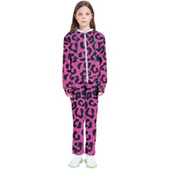 Leopard Print Jaguar Dots Pink Neon Kids  Tracksuit by ConteMonfrey