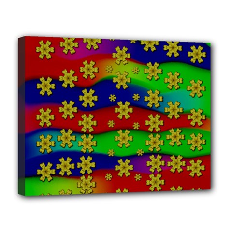 Blooming Stars On The Rainbow So Rare Canvas 14  X 11  (stretched) by pepitasart