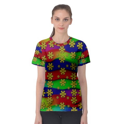 Blooming Stars On The Rainbow So Rare Women s Sport Mesh Tee by pepitasart