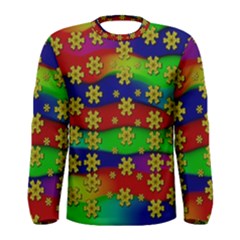 Blooming Stars On The Rainbow So Rare Men s Long Sleeve Tee by pepitasart