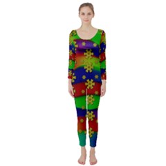 Blooming Stars On The Rainbow So Rare Long Sleeve Catsuit by pepitasart