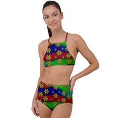 Blooming Stars On The Rainbow So Rare High Waist Tankini Set by pepitasart