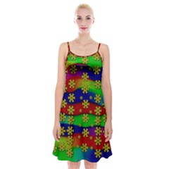 Blooming Stars On The Rainbow So Rare Spaghetti Strap Velvet Dress