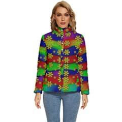 Blooming Stars On The Rainbow So Rare Women s Puffer Bubble Jacket Coat