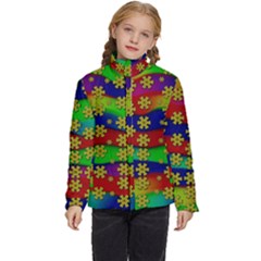 Blooming Stars On The Rainbow So Rare Kids  Puffer Bubble Jacket Coat by pepitasart