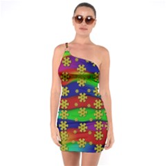 Blooming Stars On The Rainbow So Rare One Soulder Bodycon Dress by pepitasart