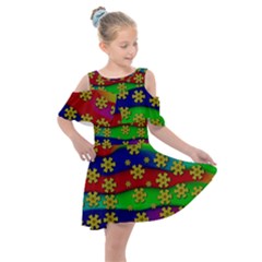 Blooming Stars On The Rainbow So Rare Kids  Shoulder Cutout Chiffon Dress by pepitasart