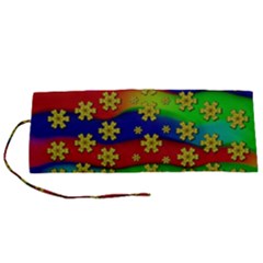 Blooming Stars On The Rainbow So Rare Roll Up Canvas Pencil Holder (s) by pepitasart