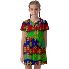 Blooming Stars On The Rainbow So Rare Kids  Asymmetric Collar Dress by pepitasart