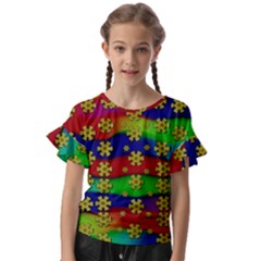 Blooming Stars On The Rainbow So Rare Kids  Cut Out Flutter Sleeves by pepitasart