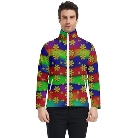 Blooming Stars On The Rainbow So Rare Men s Bomber Jacket by pepitasart