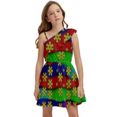 Blooming Stars On The Rainbow So Rare Kids  One Shoulder Party Dress