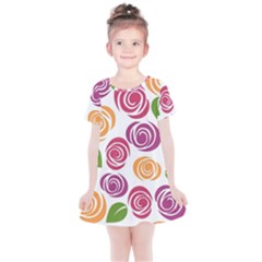 Colorful Seamless Floral, Flowers Pattern Wallpaper Background Kids  Simple Cotton Dress by Amaryn4rt