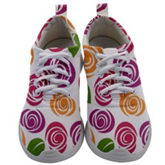 Colorful Seamless Floral, Flowers Pattern Wallpaper Background Mens Athletic Shoes by Amaryn4rt