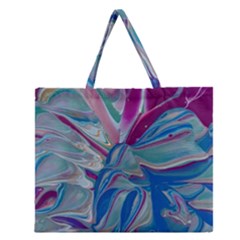 The Painted Shell Zipper Large Tote Bag by kaleidomarblingart