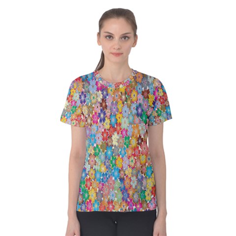 Floral Flowers Women s Cotton Tee by artworkshop