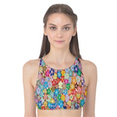 Floral Flowers Tank Bikini Top by artworkshop