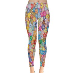 Floral Flowers Leggings  by artworkshop