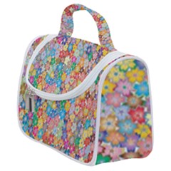 Floral Flowers Satchel Handbag by artworkshop