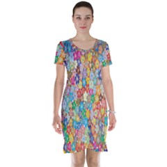 Floral Flowers Short Sleeve Nightdress by artworkshop