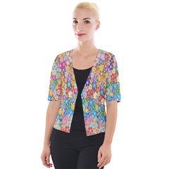 Floral Flowers Cropped Button Cardigan