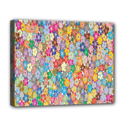 Floral Flowers Deluxe Canvas 20  X 16  (stretched) by artworkshop