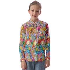 Floral Flowers Kids  Long Sleeve Shirt