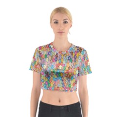 Floral Flowers Cotton Crop Top by artworkshop