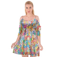 Floral Flowers Cutout Spaghetti Strap Chiffon Dress by artworkshop