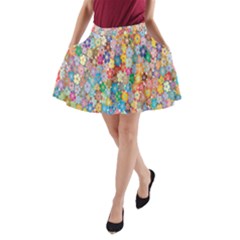 Floral Flowers A-line Pocket Skirt by artworkshop