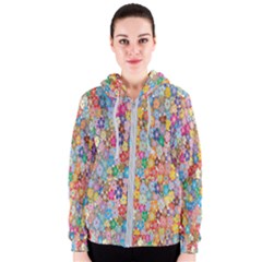 Floral Flowers Women s Zipper Hoodie by artworkshop