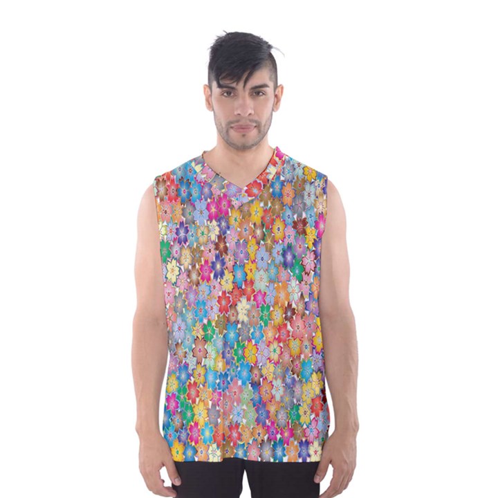 Floral Flowers Men s Basketball Tank Top