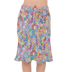 Floral Flowers Short Mermaid Skirt