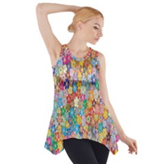 Floral Flowers Side Drop Tank Tunic by artworkshop