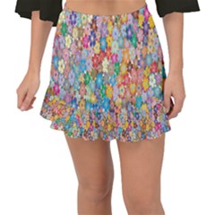 Floral Flowers Fishtail Mini Chiffon Skirt by artworkshop