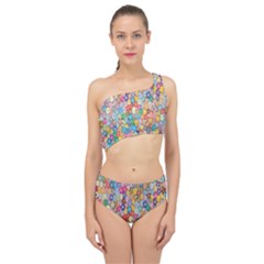 Floral Flowers Spliced Up Two Piece Swimsuit