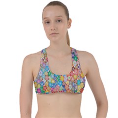 Floral Flowers Criss Cross Racerback Sports Bra