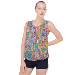 Floral Flowers Bubble Hem Chiffon Tank Top by artworkshop