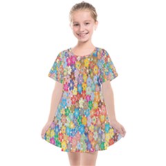 Floral Flowers Kids  Smock Dress