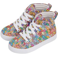 Floral Flowers Kids  Hi-top Skate Sneakers by artworkshop