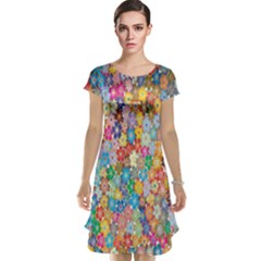 Floral Flowers Cap Sleeve Nightdress